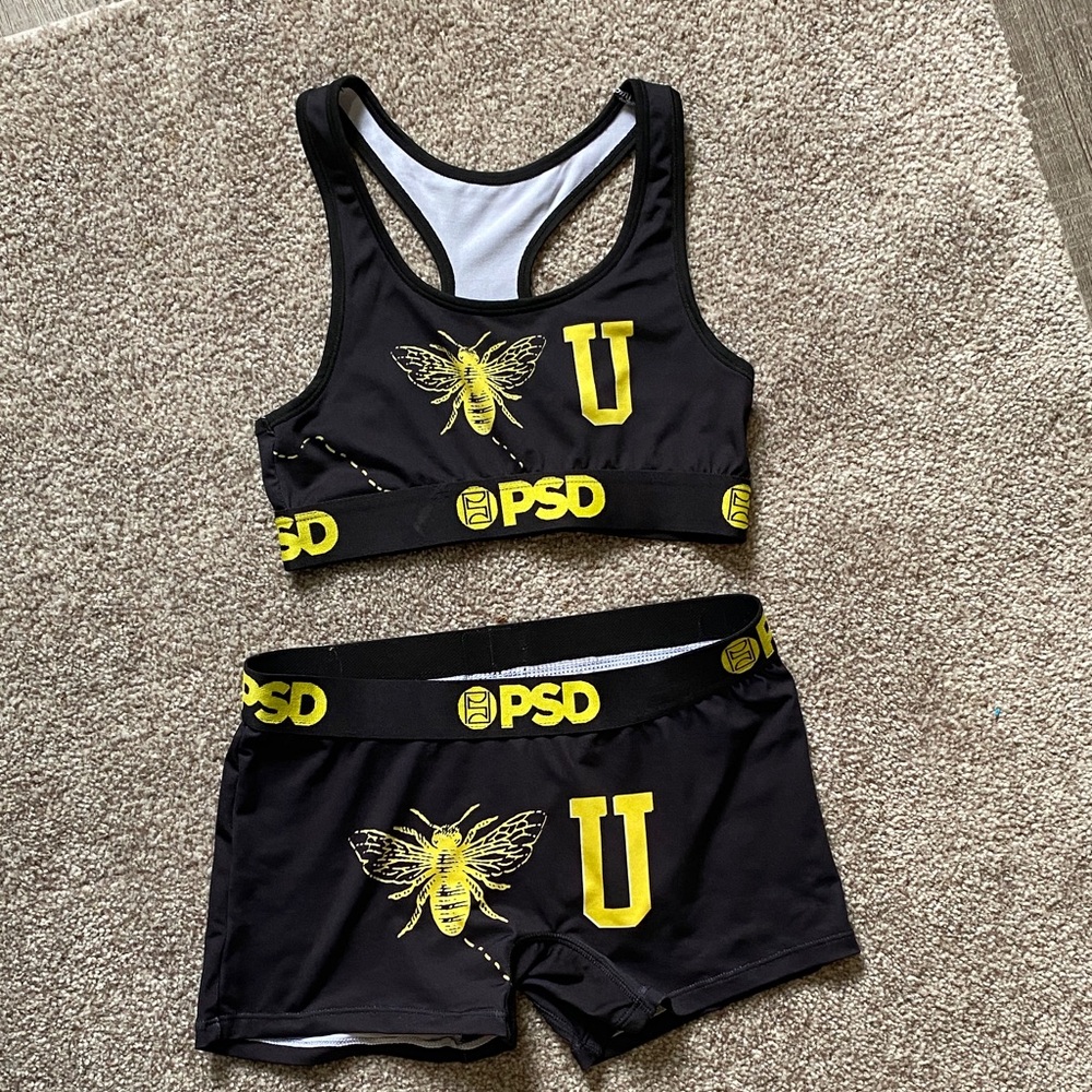 PSD Black and Yellow Bee Activewear Set
